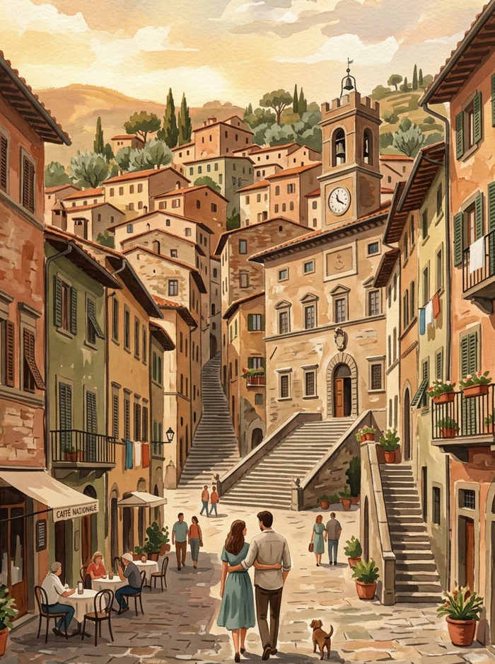 Thumbnail della verticale "Cortona da film" della guida di Cortona