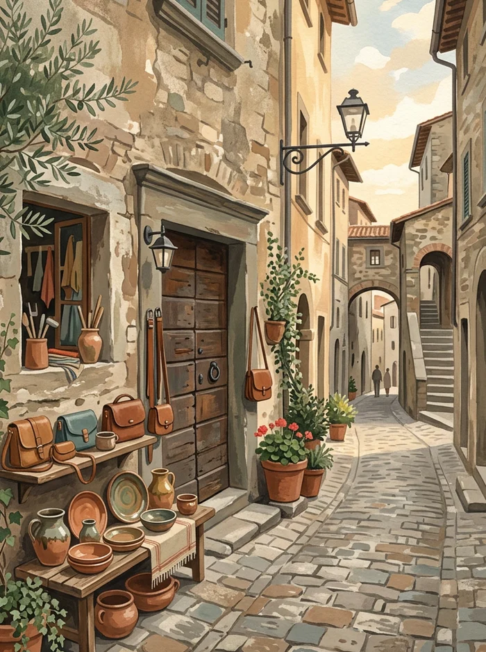 Thumbnail della verticale "Botteghe e artigianato" della guida di Cortona